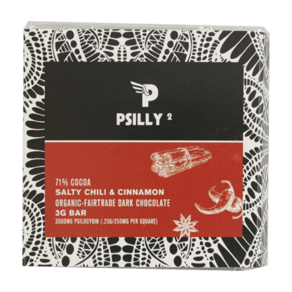 Psilly - Dark Chocolate Bar - Salty Chili & Cinnamon | Buy Magic Mushrooms Canada